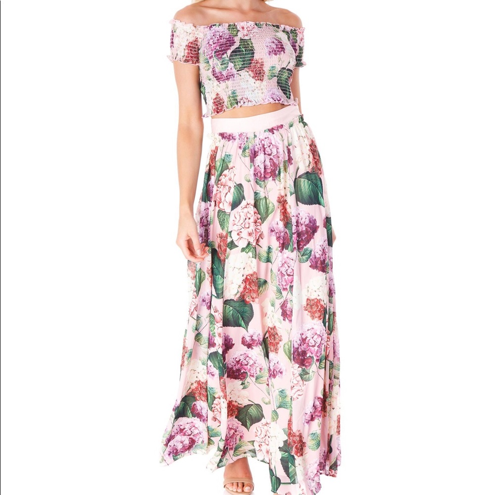 Show Me Your Mumu Smocked Top + Maxi Skirt Set